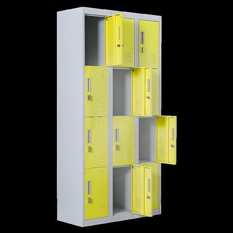 12-Door Locker for Office Gym Shed School Home Storage - Padlock-operated V63-838941