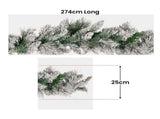 Christabelle 2.7m Snowy Christmas Garland Dorset Pine Pre-Lit with Multi-Function LED Lights Do 112_WFLSD274