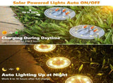 Solar Ground Lights,10 Pack 8 LED Solar Lights Outdoor IP68 Waterproof Solar Disc Lights In-Ground V1192-AZ-W-11734
