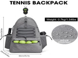 Black Lightweight Water Resistant Tennis Backpack - Multi-Pocket Sports Bag for Rackets, Balls & V888-ELOSUNG18205