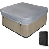 Spa Cover Square Hot Tub Cover Waterproof 190T Polyester Black Gray, 207 x 207 x 30 cm V1189-WXF-521-0033