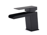 WELS Matt Black Cubic Square Basin Mixer Waterfall Faucet Spout Laundry Tap Set V1233-KSQ105BL