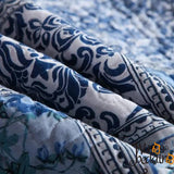 Boho Blue Quilted Coverlet & Pillow Set Vibrant, Cozy Elegance - king V745-MAC06495K13UU