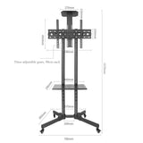 Universal Height Adjustable Rolling Double Tv Stand Cart Trolley 32 To 65 Inch V957-SDMETVSN1987S