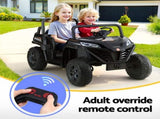 Rigo Kids Ride On Car Electric Toys Cars Headlight Music Remote Control Black RCAR-UTV-2S-BK