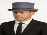 5.5" Premium Australian Wool Felt Top Hat w/ Satin Lining Mad Hatter Magician Tuxedo in Grey V563-BR-21180-58-GREY