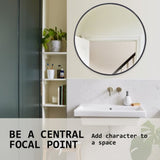2 Set Wall Mirror Round Aluminum Frame Bathroom 80cm BLACK V274-FT-BM-ALUR-BK80-X2
