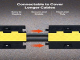 Cable Protector Ramp, 9,979 kg/axle Capacity, 2 Channel Heavy Duty TPU Cord Hose Wire Cover, 31 x 28 V952-SKCDLBHPD2CTEZB4B001V0
