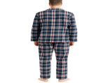 Mens Flannelette Pyjama Set Sleepwear Soft 100% Cotton PJs Two Piece - Navy/Red Check - 6XL V563-JSPJ4-90-6XL