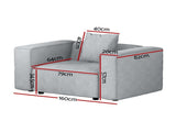 Artiss Modular Sofa Chaise Set 1-Seater Grey SBED-E-FA-02-GY-AB
