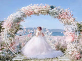 P&P Round Arch Backdrop Stand for Wedding Party Metal Pipe Frame Archway Decoration Indoor Outdoor V767-HQ-XJ118-L-G2