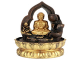 LED Lighted Tabletop Fountain Resin Water Fountain Ornaments Meditating Buddha Statue Home V1294-YM0901-3111200176312