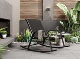 Rocking Chair High Back Rocker Chairs Steel Metal Textilene Fabric-Black V264-OTF-522S-BLK