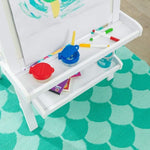 White Deluxe Wood Easel set for kids V178-12618