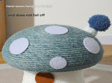 Blue Durable Mushroom Cat Scratching Post - Anti-Slip, No Debris Cat Scratch Pad with Sofa V888-ELOSUNG13477