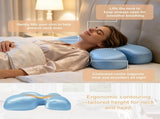 Side Sleeper Pillow for Anti-Wrinkle, Cooling Memory Foam Beauty Pillows for Neck Pain & Breathing V1107-115-88297-BLU