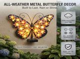 2Pack Solar Butterfly Lights Outdoor Metal Decor with 20 Led Decorative 10"Outdoor Butterfly V1107-124-75442-YEL-2PACK