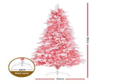 Jingle Jollys Christmas Tree 1.8m Pink Xmas Tree Snowy Party Decor 810 Tips XM-TR-WELL-6FT-PINK-GS