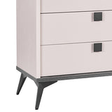 Dressing Chest With 6 Storage Drawers MDF Mirror Combination of Champagne and Black Colour V43-DRS-MAXL