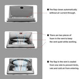 5-Inch External Extractor Wall Vent Cushioned Non Return Flap, Stainless Steel Outside Dryer Vent V1366-AZ2-W-21696