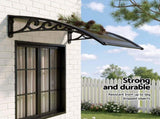 Instahut Window Awning Drainage 0.6mx0.6m Outdoor Brown AWN-DR-06X06-BR