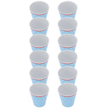 12PCS Light Blue Dot Pattern Imitation Ceramic Water Cup Drinking Mug for Restaurant School Gift V1294-YM0901-3118210153011