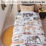 Bedding House Big Five Natural Cotton Quilt Cover Set Single V442-HIN-QUILTCS-BIGFIVE-NATURAL-SB