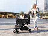 Pet Stroller, 16KG Weight Capacity, Foldable Dog Stroller Cart, 3 Wheels Cats Strollers with Mesh V952-CWTCCGK3QSHD7TWPWV0