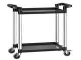 Utility Cart, 300 lbs Load Capacity, 2-tier Utility Plastic Cart with 360&deg Swivel Wheels V952-SXSYTCZHHS2CIXC11V0