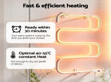 Devanti Heated Towel Rail Freestanding Wall Mounted S-Shape Electric Warmer Rack TW-C-102S-SS