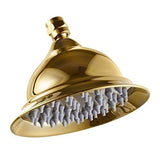 8 Inch Round Alloy Rain Shower Head High Pressure Rainfall Showerhead for Bathroom, Universal Fit, V1107-113-24718-GLD-8IN