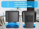 Ultra-quiet smart air dehumidifier - 1L capacity - Dehumidifier for bedroom, bathroom, basement, V1188-MS-313-0590