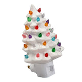 Xmas Tree Night Light Ceramic Decorative Plug in Tree Nightlight Xmas Decor for Bedside Tables Study V1294-YM0901-3115240103411