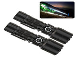 2PCS LED Super Bright Flashlights USB Rechargeable Telescopic Zoom Flashlight for Home Outdoor V1294-YM0901-3117240279111
