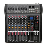 Hridz 6 Channels Bluetooth Mixer DJ Live Studio Audio Mixer USB Console Amplifier AUX V571-HRIDZCT60SAM