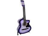 Karrera 38in Pro Cutaway Acoustic Guitar with Carry Bag - Purple Burst CC38-PRO-SPL