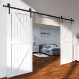 2440 mm Sliding Barn Door Hardware Closet Track Kit for Double Doors J Hanger V952-GCYMWJTJHS8FLSQZJV0