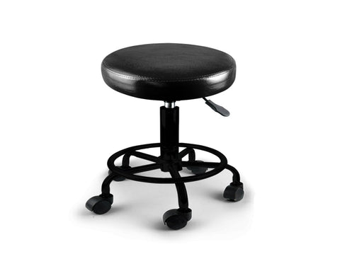 Levede Salon Stool Swivel Bar Stools Black with Black Stand T4498-BKSTAND_NZ