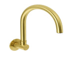 Brushed Gold Bath Tub Filler Round Gooseneck Arm Faucet Water Outlet Wall Spout V1233-SP913BG