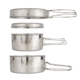 pcs Stainless Steel Pots/Frying Pan/Lid for Outdoor Camping Cooking V1237-ZY-203-3623