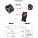 1 Pair Motorcycle Switch Handlebar Controller Switch Motorbike Horn Turn Signal Start Switch Button V1188-MS-227-0453