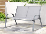Gardeon Garden Bench Seat Steel Outdoor Patio Park Lounge Backyard Chair Grey GB-STA-BENCH-GE