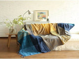 Cotton Single Sofa Blanket, Knitted Fringed Blanket, Double Sided Patchwork, Decorative Warm Blanket V1188-MS-227-2255