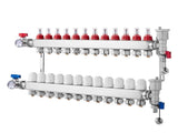 12-Branch Heat Manifold, 1/2" PEX Tubing Manifold, Stainless Steel PEX Manifold for Hydronic V952-DRFSQBXG12HL053KUV0