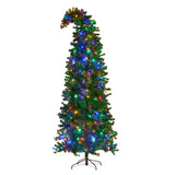 Bad Santa Curved Multicolour Pre-Lit Christmas Tree - 2.3m 112_OPBS75