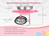 Electric Cotton Candy Machine with Cart, 1000W Commercial Candy Floss Maker with 52cm in Stainless V952-HCDRMHTJFSWGBY4LWV3