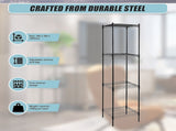 Modular Wire Storage 35x35cm Steel Shelving Black With Fixed Legs For Garage Warehouse Or Kitchen V63-841481