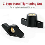 Z-Shaped Hand Knob Nut with Copper Threads for Woodworking Fixture Clamping, Machinery Adjustment, V1341-ZY-JPLLJK4D-M6