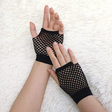 24 Pair Fishnet Gloves Fingerless Wrist Length 70s 80s Costume Party - Black V563-24PCS-18510-BLACK