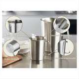 304 Stainless Steel Measuring Cup with Handle and Pour Lip, Metal Pitcher with Oz and ML Marking, V1366-AZ2-W-16263